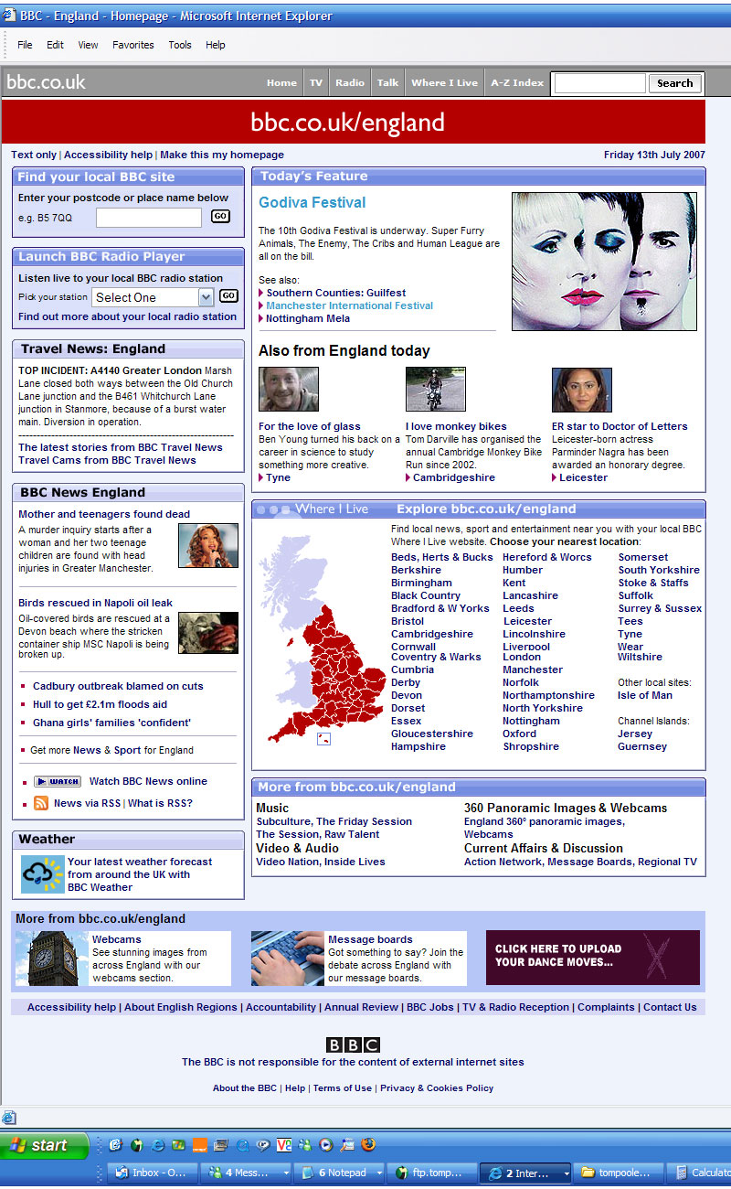 England Homepage